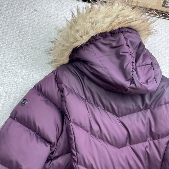 Calvin Klein Down Jacket Puffer Coat Brown w Removable Hood & Fur Trim Sz XL ** - Picture 13 of 16